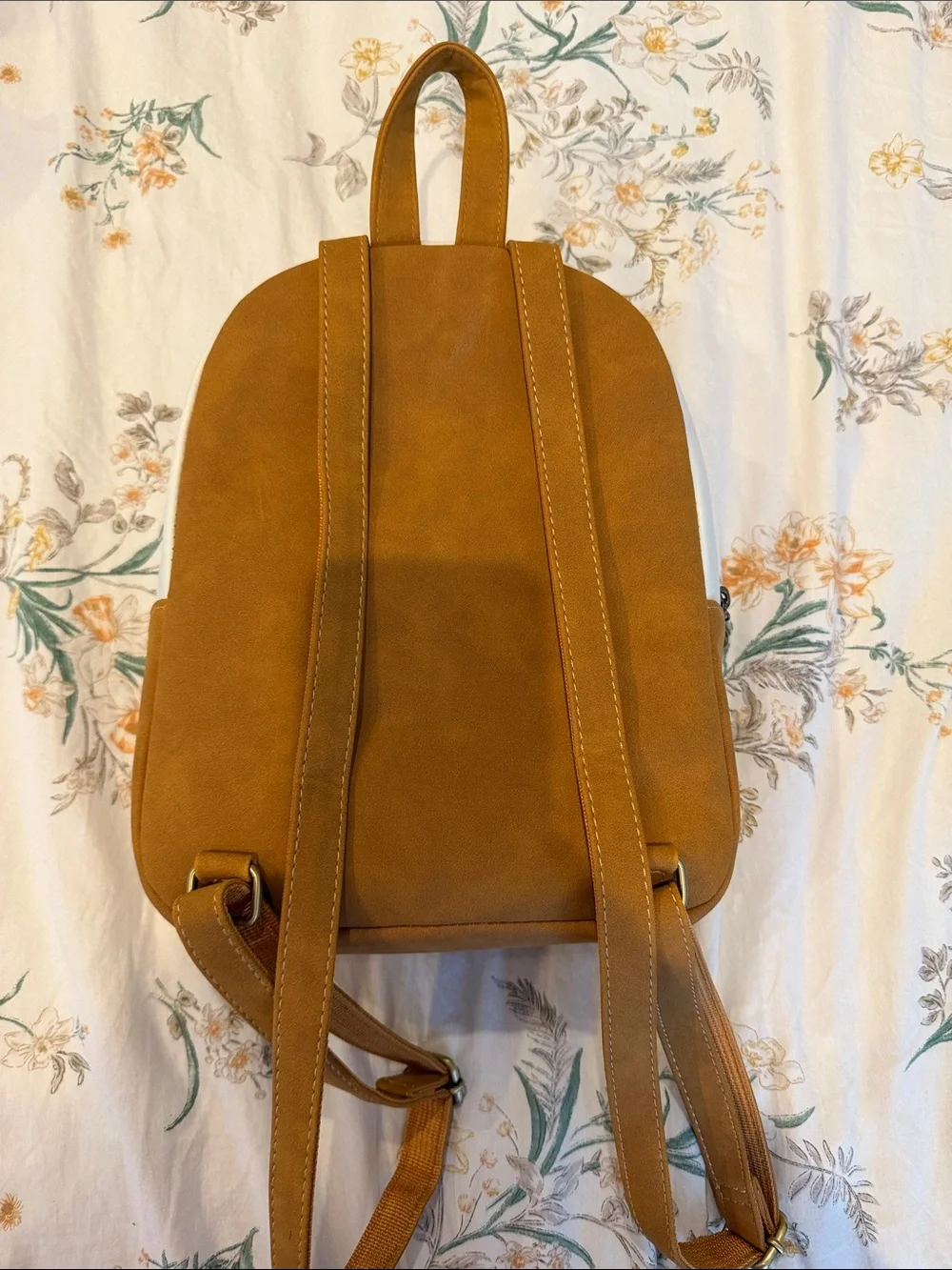 Winnie the Pooh Illustrated Mini Backpack - White with Tan Trim